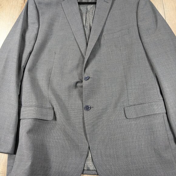 Michael Strahan Collection Blazer Sport Coat Mens 48L Gray Long Sleeve Button - Picture 2 of 12